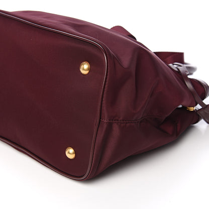 Prada Tessuto Nylon Soft Calf Small Tote Granato 7 of 8