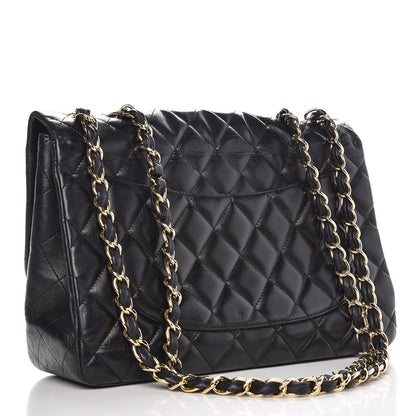 Chanel Lambskin Quilted Jumbo Single Flap Black 3 of 13