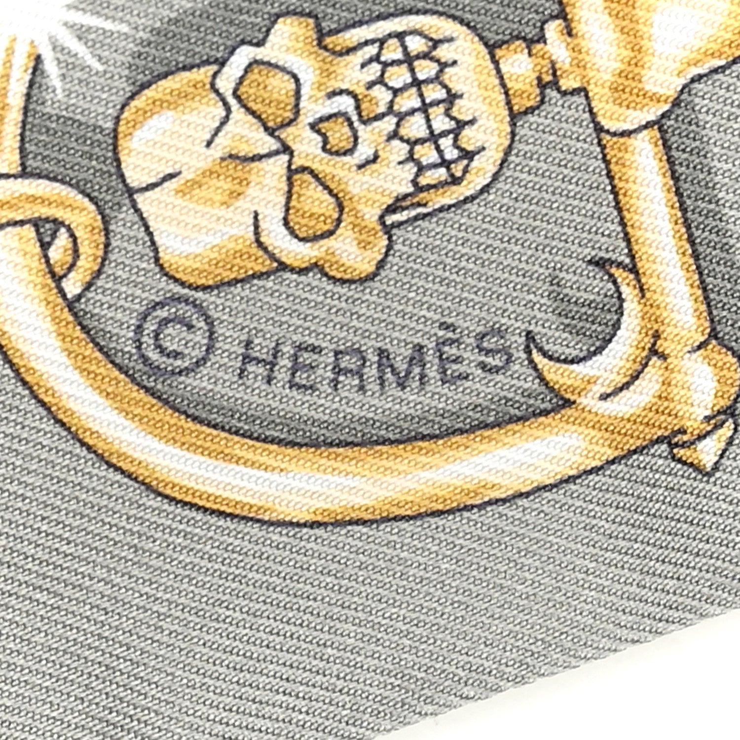 Hermes Silk C'est la Fete Twilly Jaune Vif Vert Gris 1867355