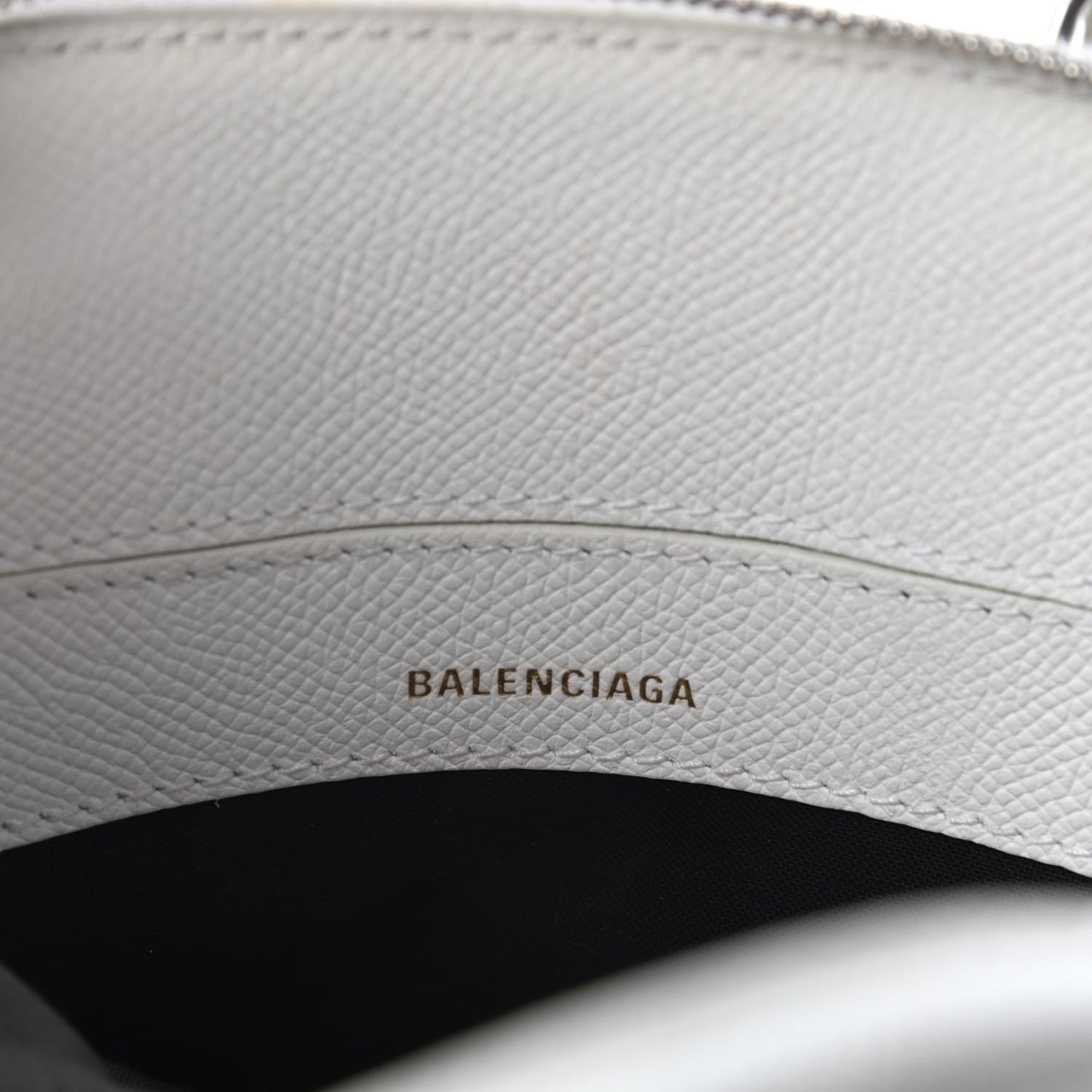 Grained Calfskin XXS Ville Top Handle Bag White Black