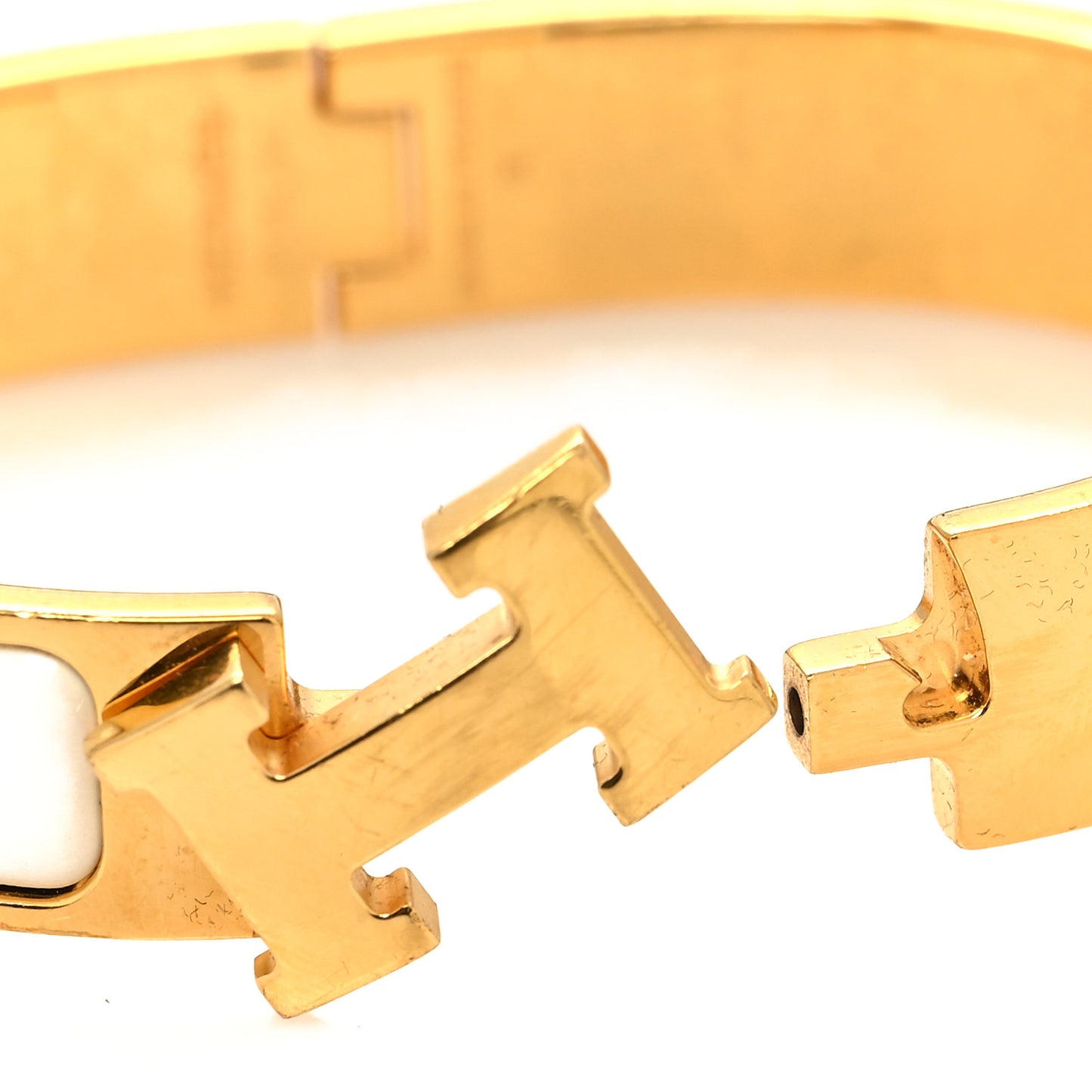 Enamel Narrow Clic Clac H Bracelet PM Craie