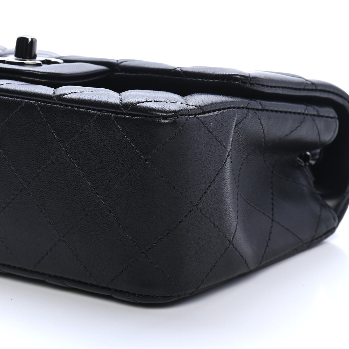 Lambskin Quilted Mini Rectangular Flap So Black