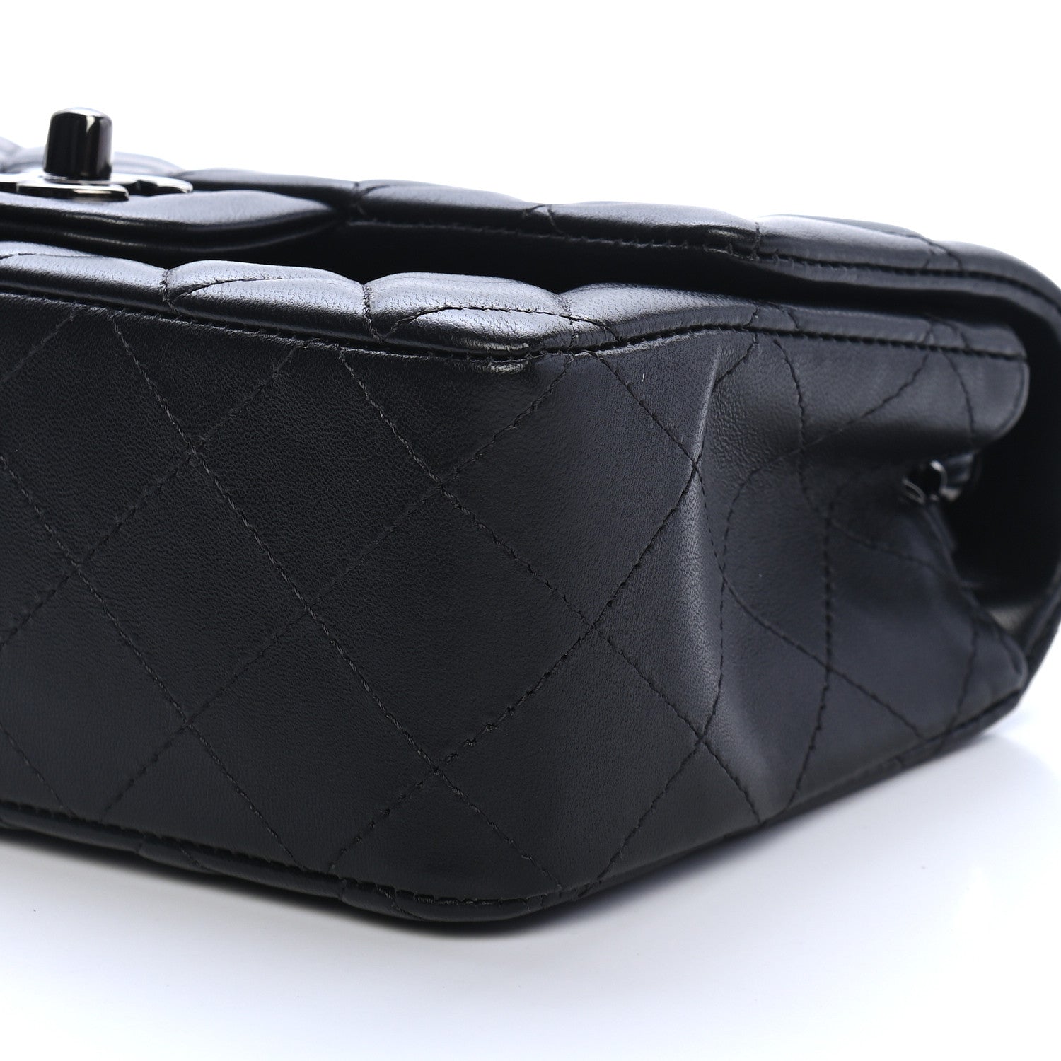 Chanel Lambskin Quilted Mini Rectangular Flap So Black 9 of 9