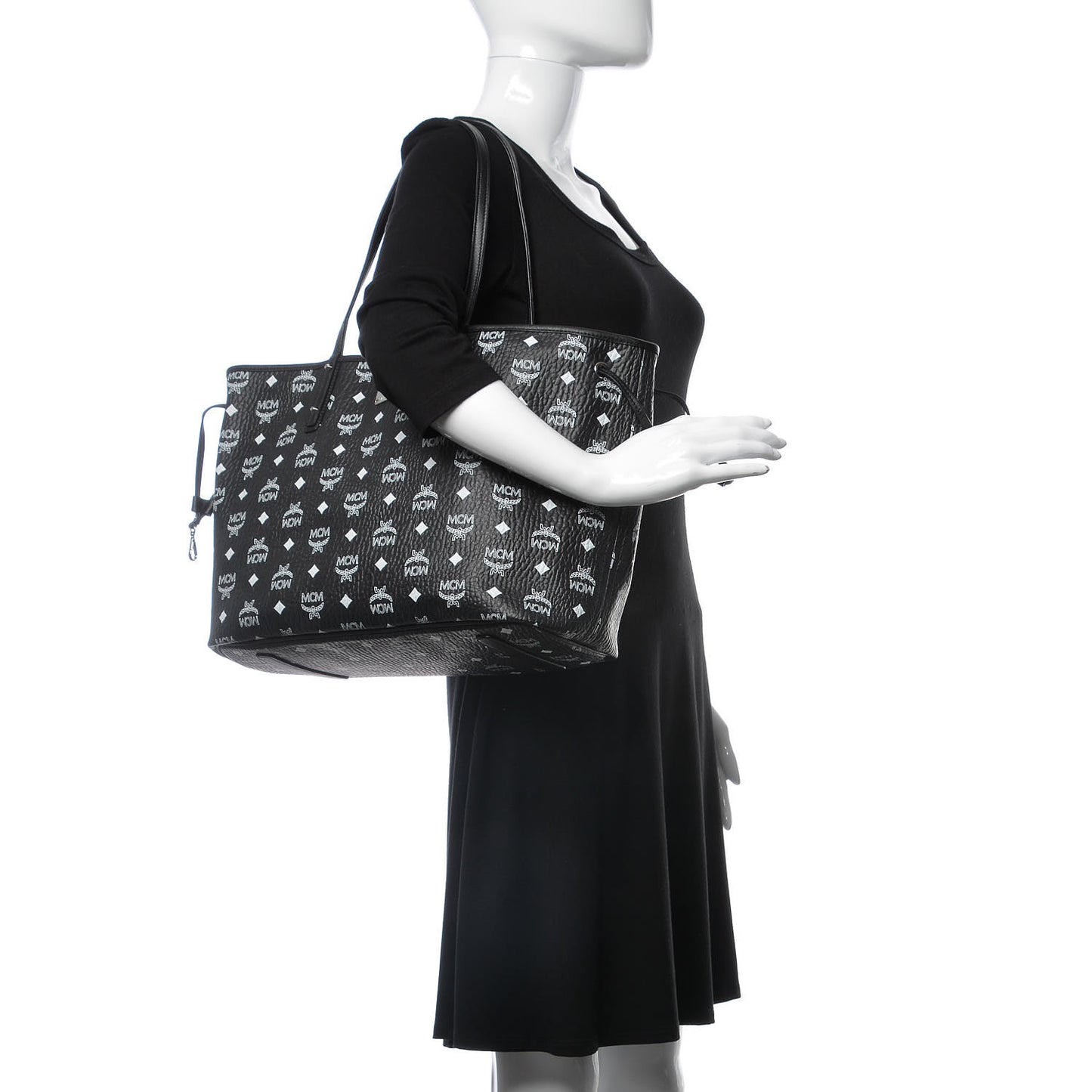 Visetos Medium Reversible Shopper Tote Black