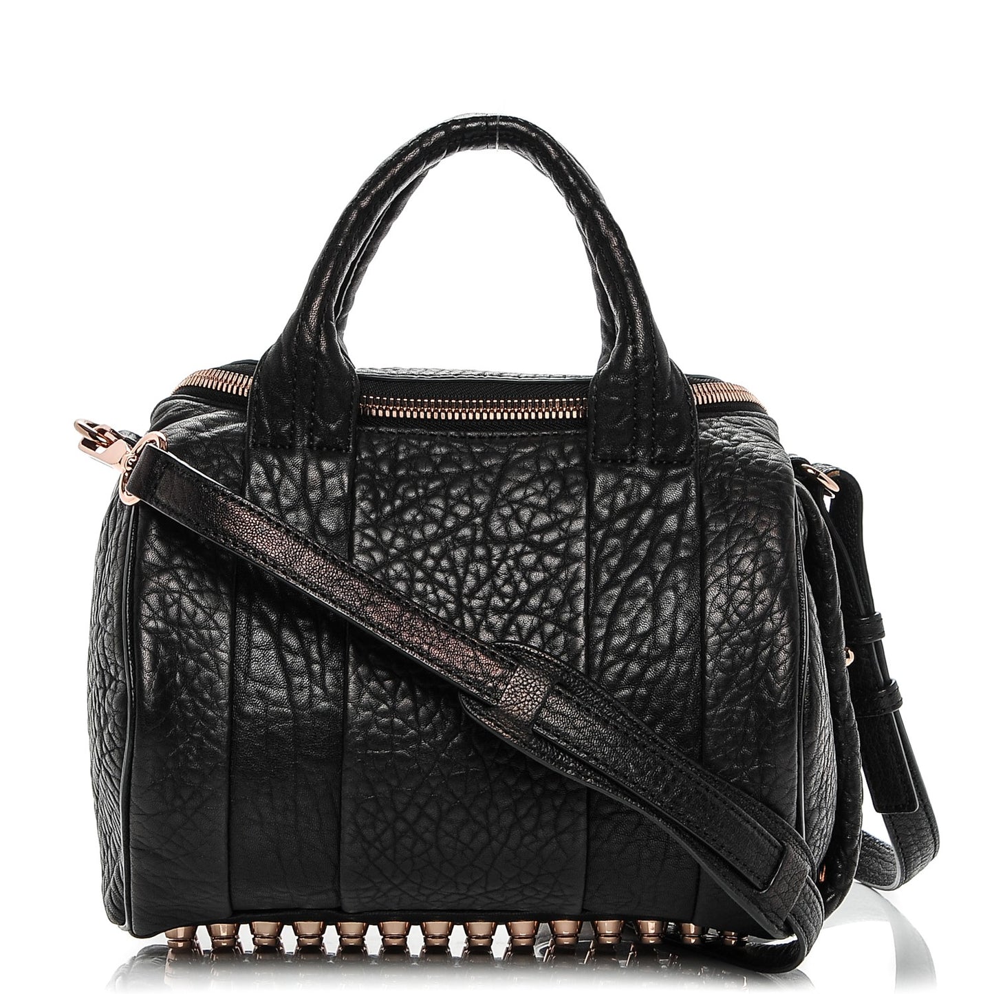 Pebbled Lambskin Rockie Black Rose Gold Hardware