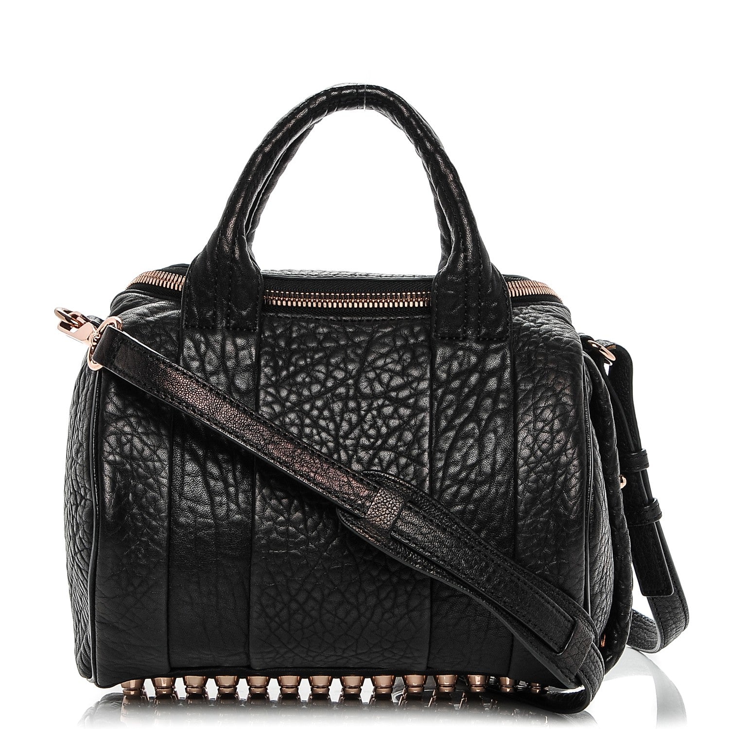 Alexander Wang Pebbled Lambskin Rockie Black Rose Gold Hardware 1 of 8