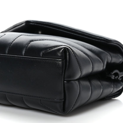 Saint Laurent Calfskin Y Quilted Monogram Monochrome Toy Loulou Crossbody Bag Black 9 of 9