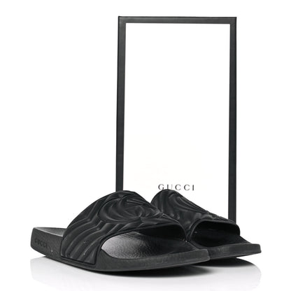 Gucci Rubber Matelasse Womens Slide Sandals 41 Black 8 of 8