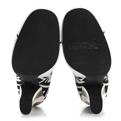 Fendi Stretch Fabric Knit FF Sock Booties  36 Black White 6 of 8