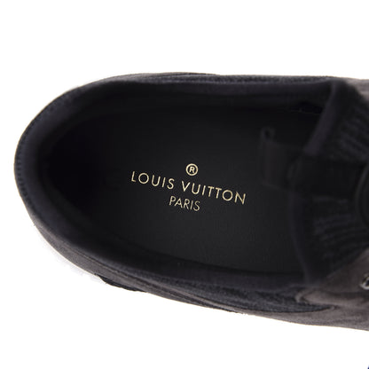 Louis Vuitton Metallic Patent Suede Run Away Sneakers 8.5 Grey 8 of 11