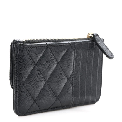 Chanel Caviar Quilted Flap Zip Card Holder Black 3 of 9
