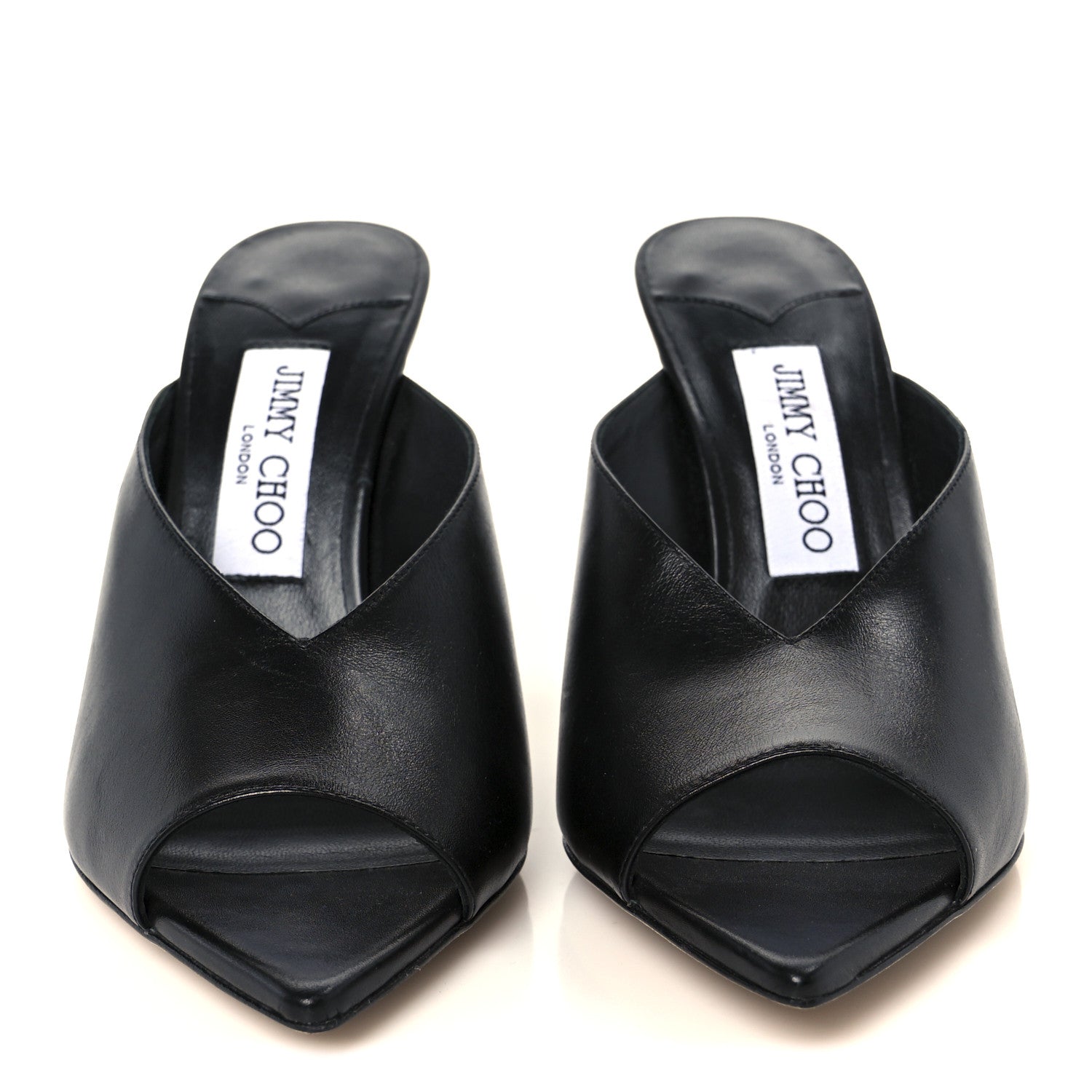 Jimmy Choo Calfskin Maryanne 100 Mule Sandals 37.5 Black 3 of 8