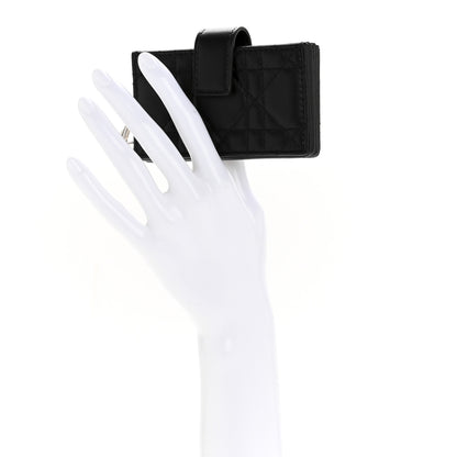 Christian Dior Lambskin Cannage Lady Dior 5-Gusset Card Holder Black 2 of 10