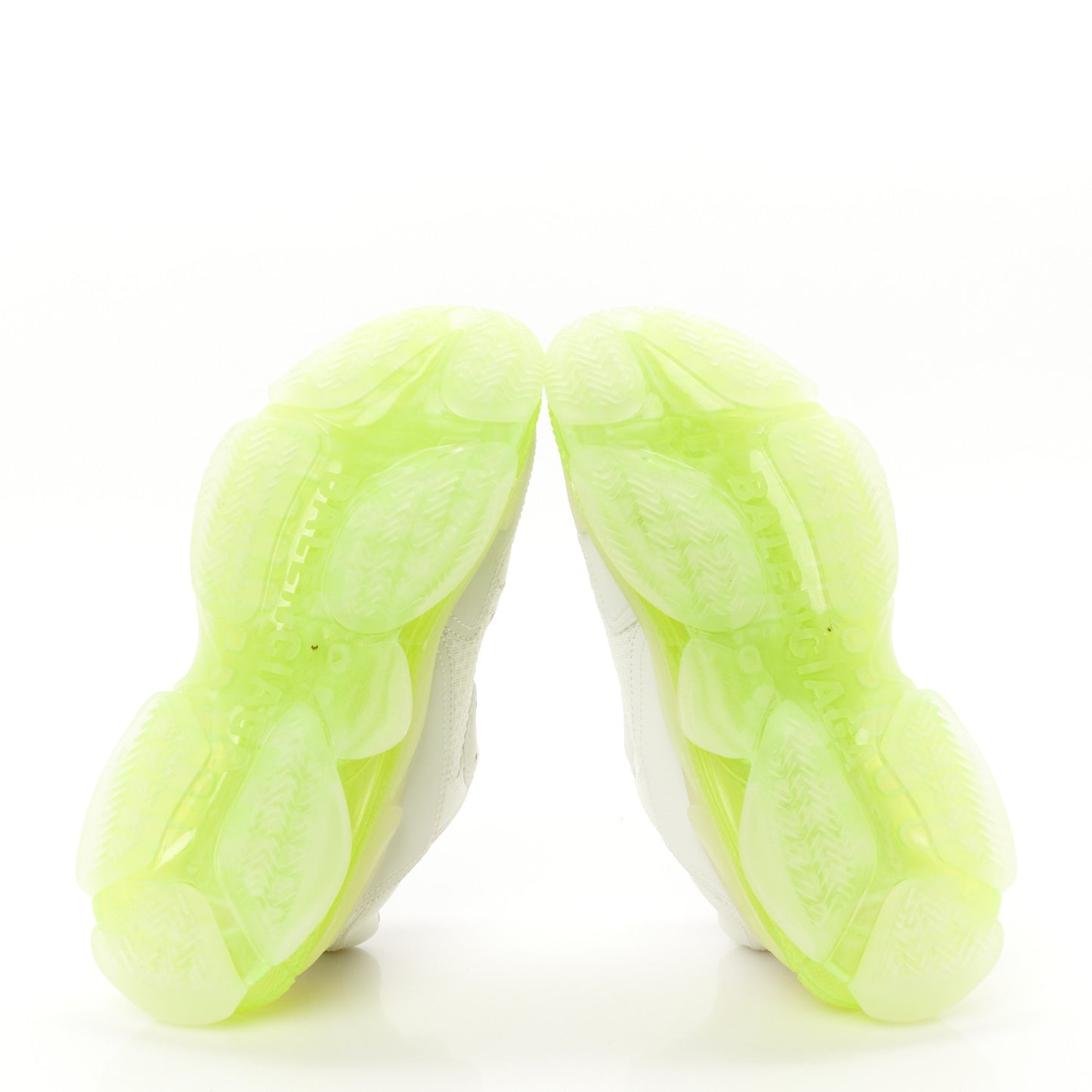 Fabric Mesh Clear Sole Fluo Womens Triple S Sneakers 38 White Fluo Yellow