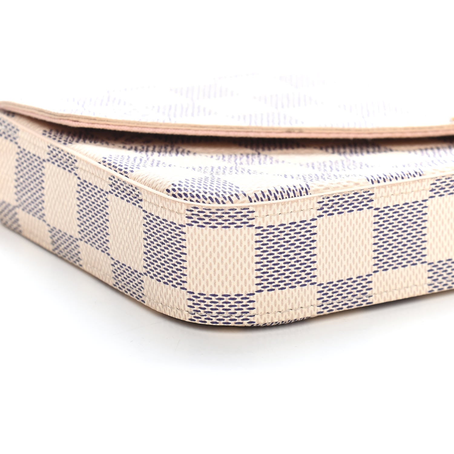 Louis Vuitton Damier Azur Pochette Felicie Chain Wallet Rose Ballerine 7 of 8