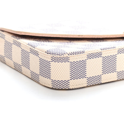 Louis Vuitton Damier Azur Pochette Felicie Chain Wallet Rose Ballerine 7 of 8