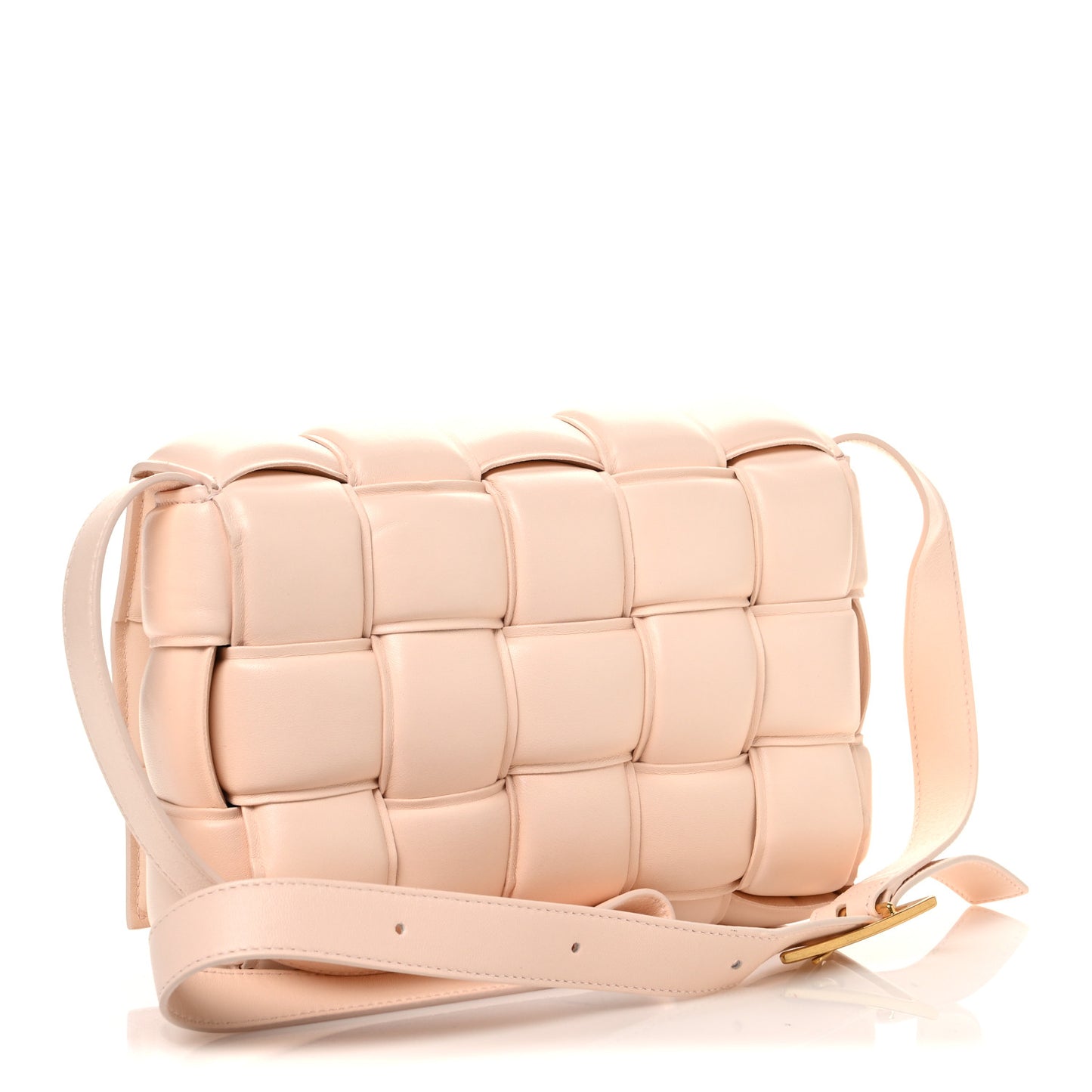 Nappa Maxi Intreccio Padded Cassette Crossbody Bag Melon Washed