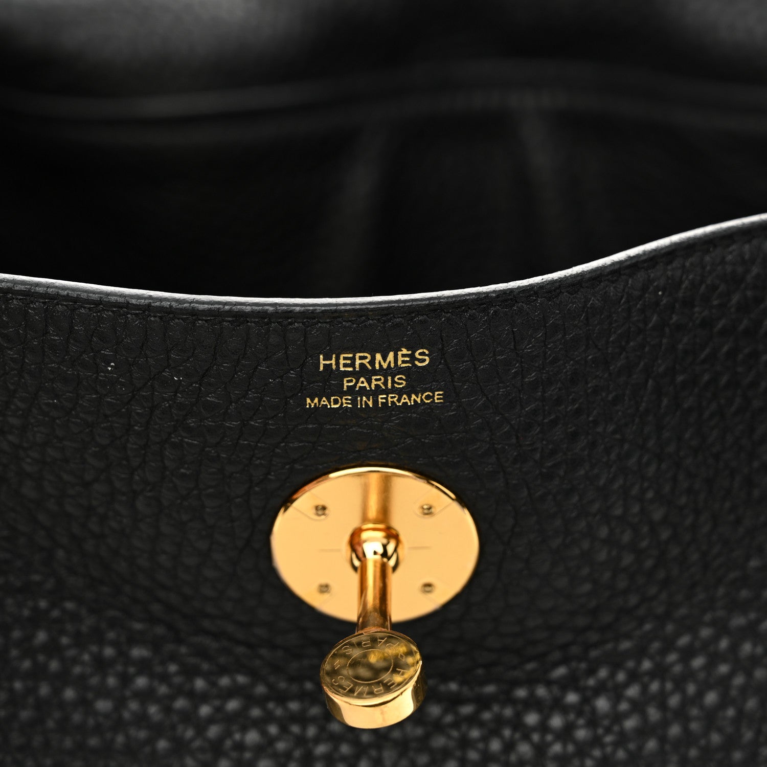 Hermes Taurillon Clemence Lindy 26 Black 6 of 10