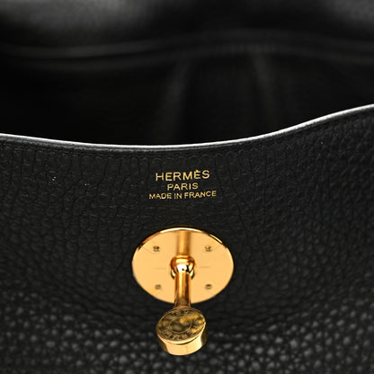 Hermes Taurillon Clemence Lindy 26 Black 6 of 10