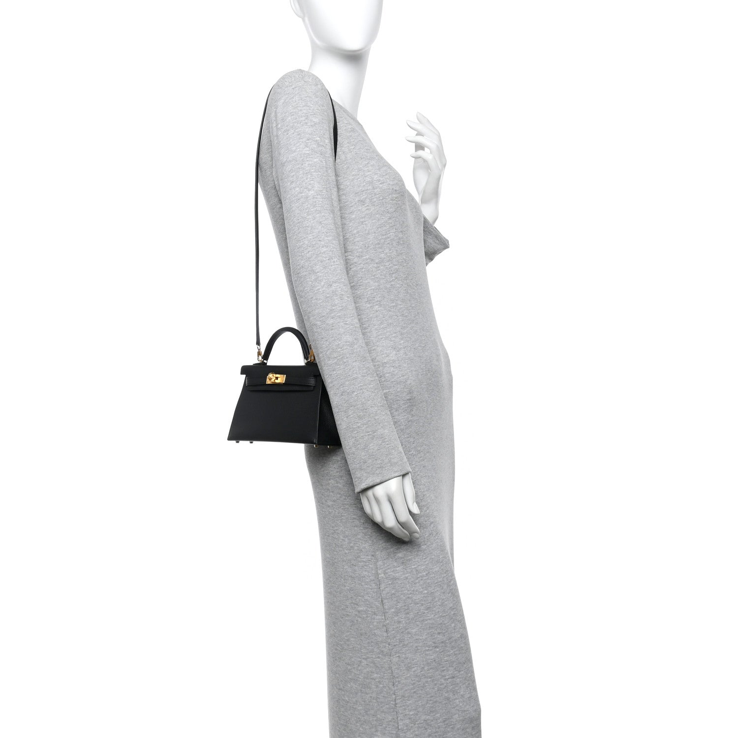 Hermes Epsom Mini Kelly Sellier 20 Black 2 of 10
