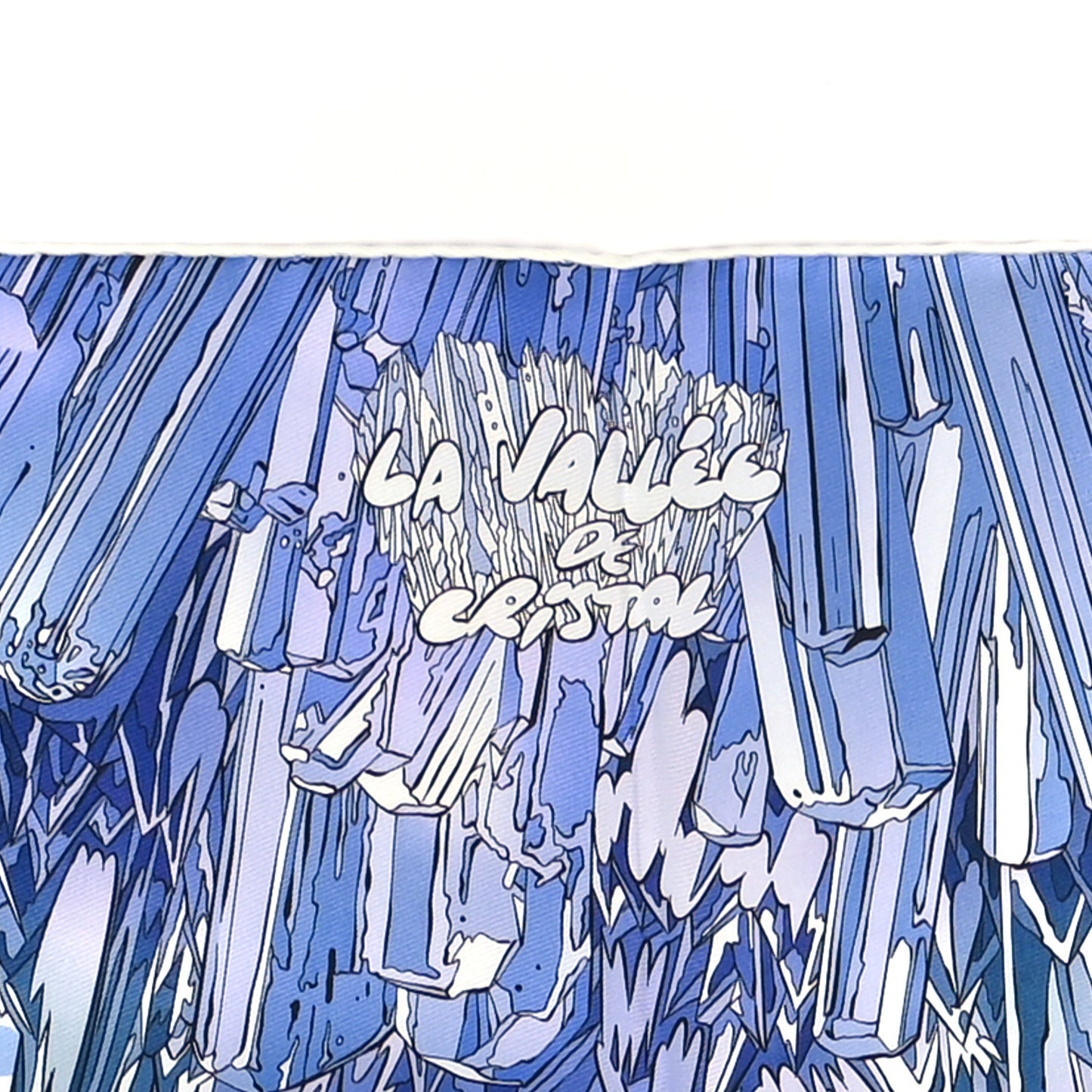 Silk Twill La Vallee De Cristal Scarf 90 Bleu White Parme