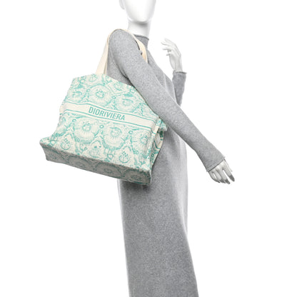 Christian Dior Canvas Dioriviera Toile de Jouy Soleil Tote Aquamarina 2 of 8