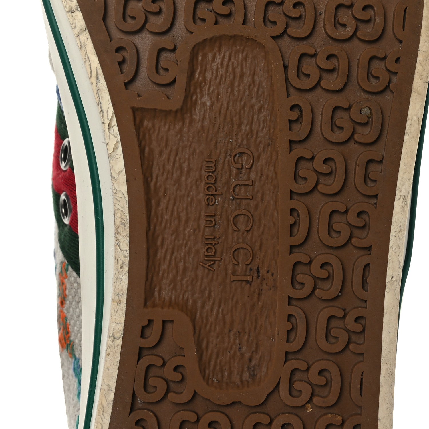 Gucci Linen Psychedelic Mini GG Monogram Mens 1977 Tennis High Top Sneakers 7.5 Multicolor Mystic White 6 of 6