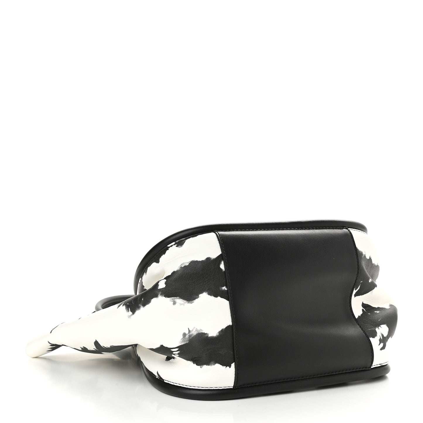 Lambskin Tie Dye XL Ruched Tote Optic White Black