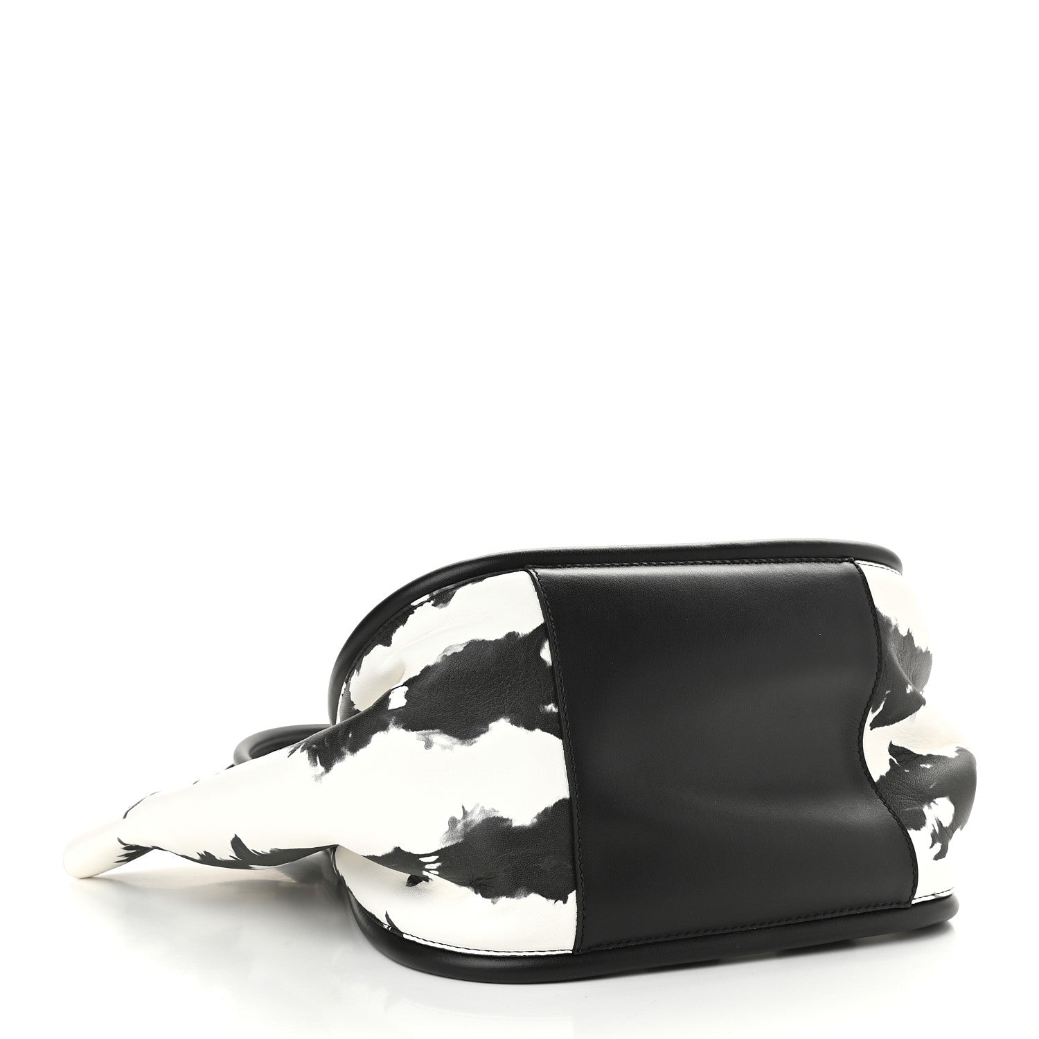 Proenza Schouler Lambskin Tie Dye XL Ruched Tote Optic White Black 5 of 9