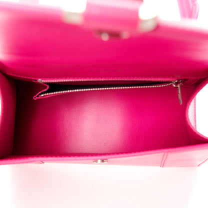 Balenciaga Shiny Box Calfskin Small Hourglass Top Handle Bag Acid Fuchsia 5 of 10