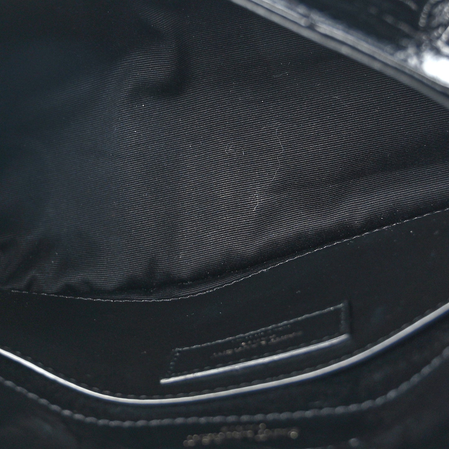 Crinkled Calfskin Matelasse Monogram Baby Niki Chain Satchel Black