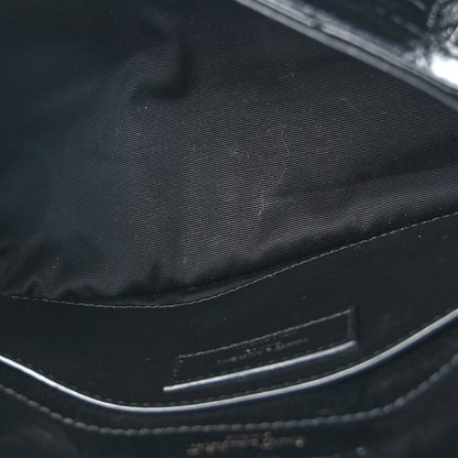 Saint Laurent Crinkled Calfskin Matelasse Monogram Baby Niki Chain Satchel Black 5 of 8
