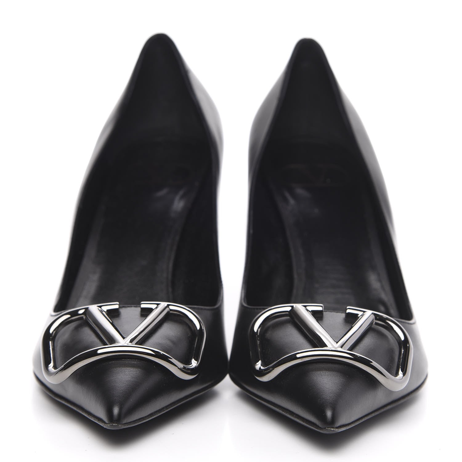 Valentino Garavani Calfskin Vlogo Signature 80mm Pumps 37.5 Black 2 of 8