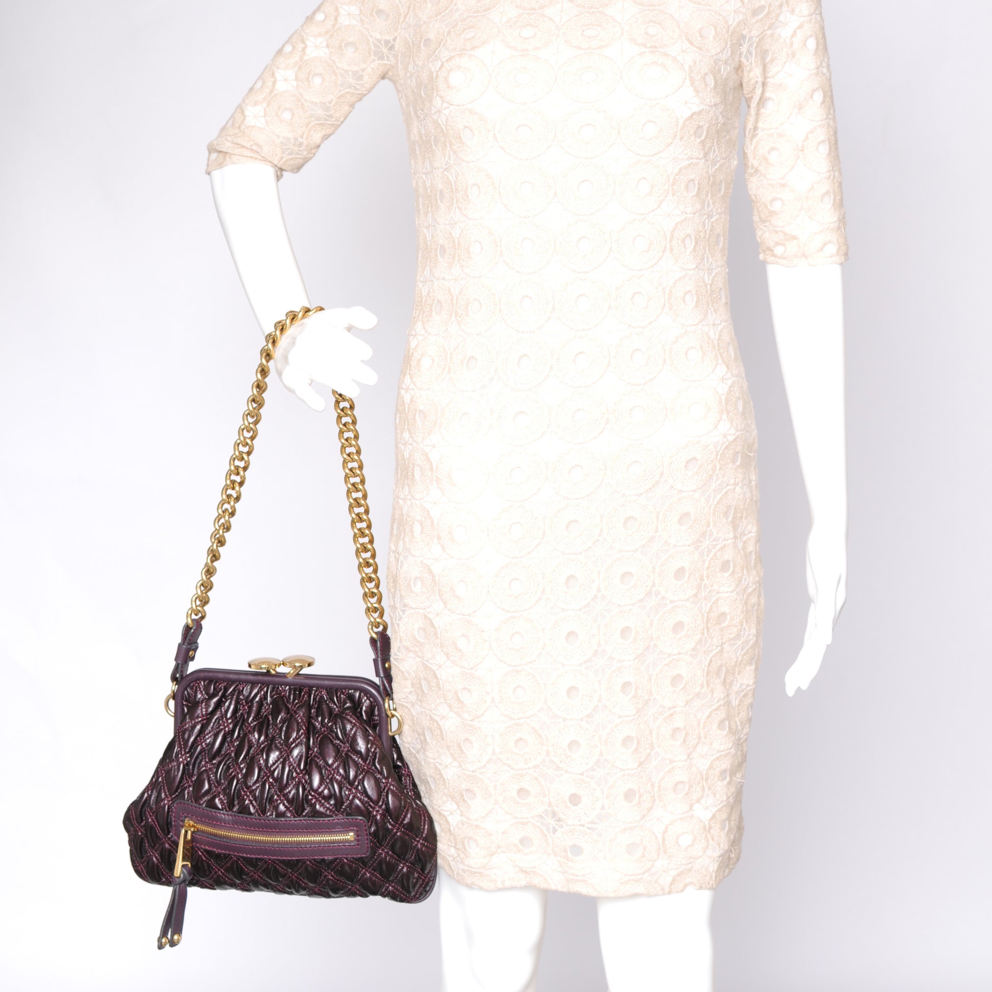 Marc Jacobs Quilted Elastic Little Stam Plum 2 of 8