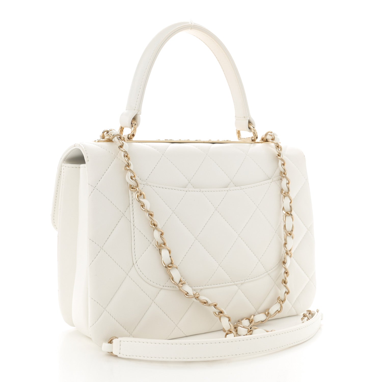 Chanel Lambskin Quilted Small Trendy CC Dual Handle Flap Bag White 3 of 13