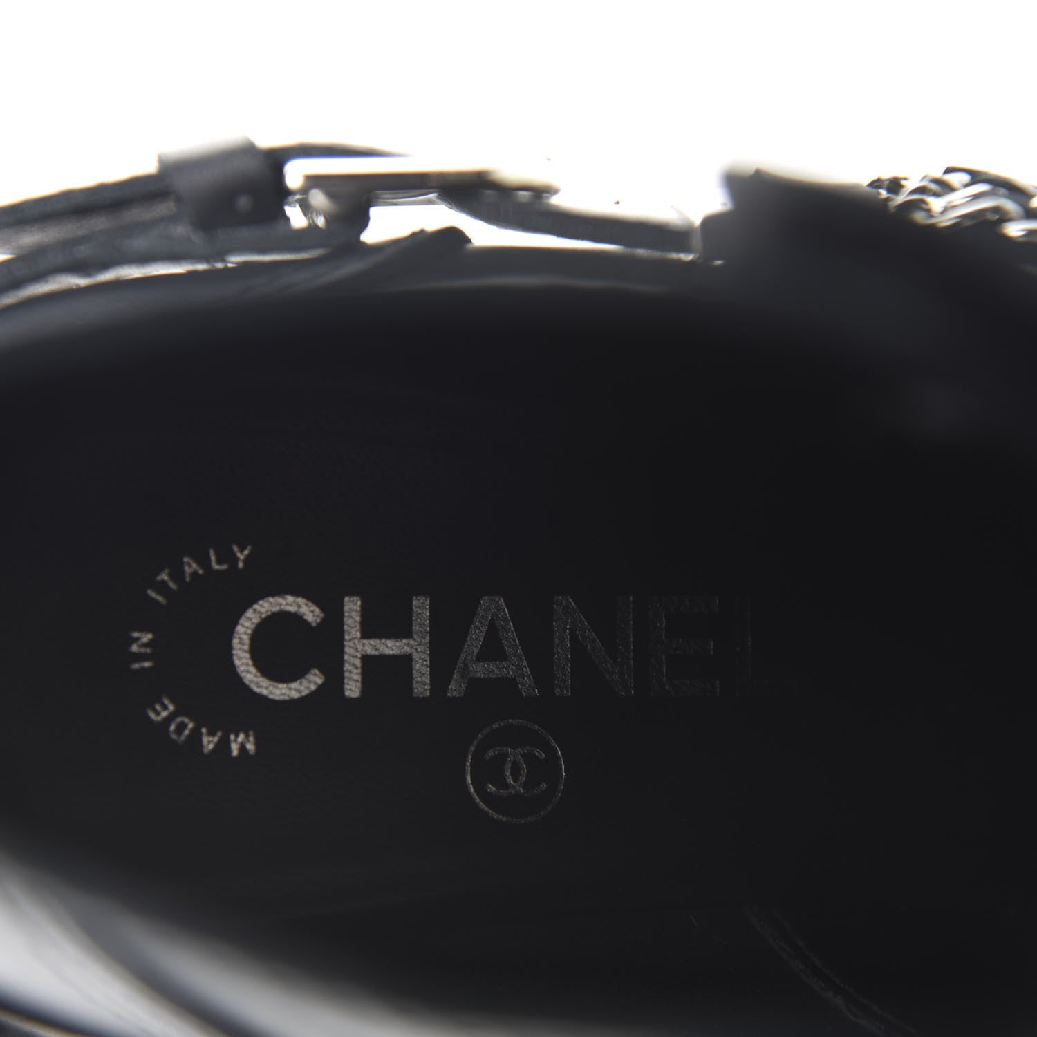 Chanel Calfskin Pearl Cap Toe Short Boots 37.5 Black 7 of 11