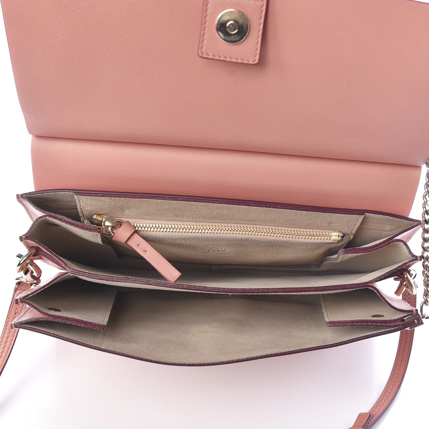 Chloe Calfskin Suede Medium Faye Shoulder Bag Misty Rose Dark Purple 5 of 9