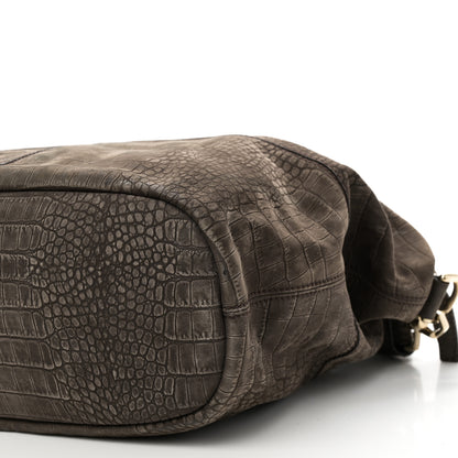 Givenchy Nubuck Crocodile Embossed Medium Nightingale Dark Brown 10 of 10