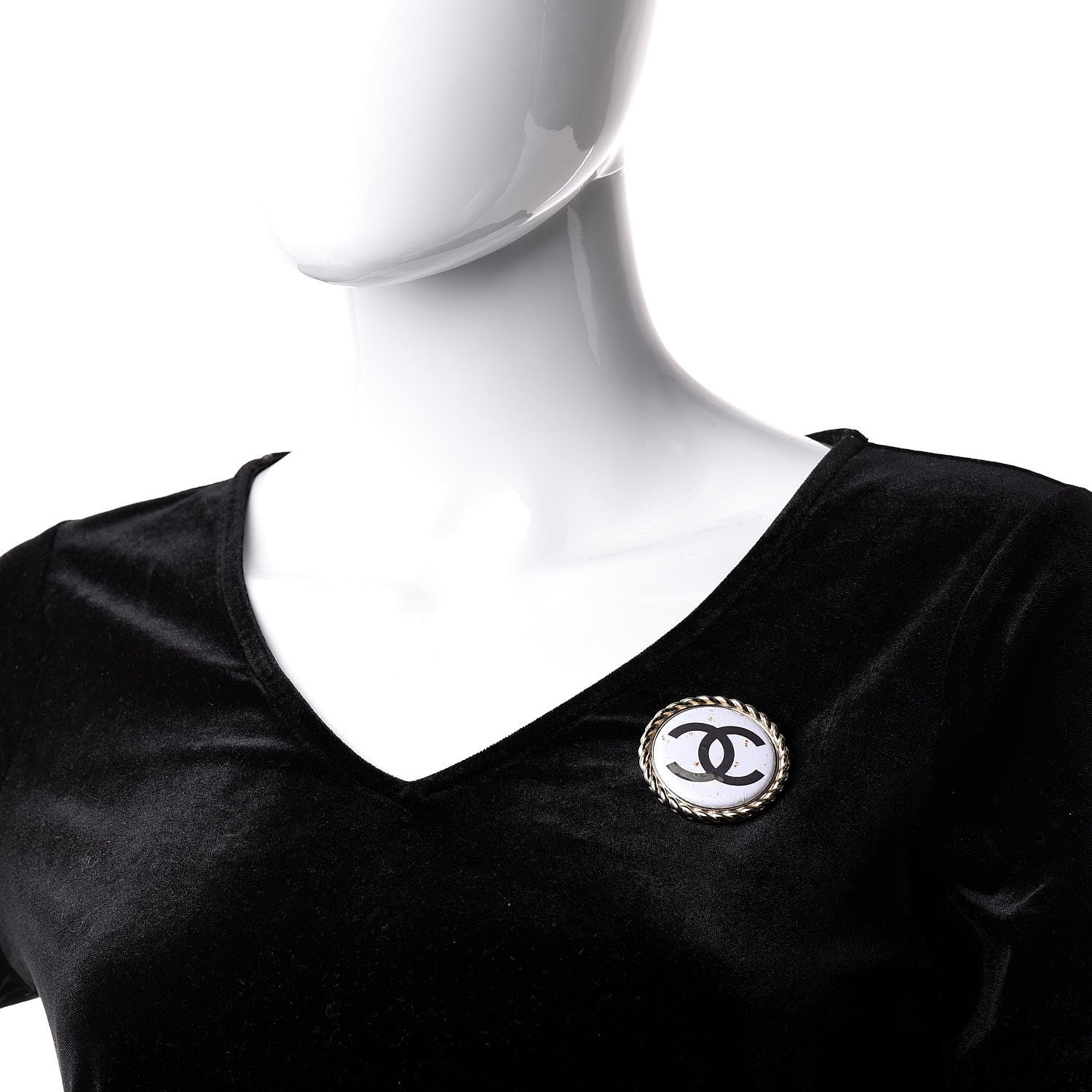 Chanel Enamel CC Brooch White Gold 2 of 5