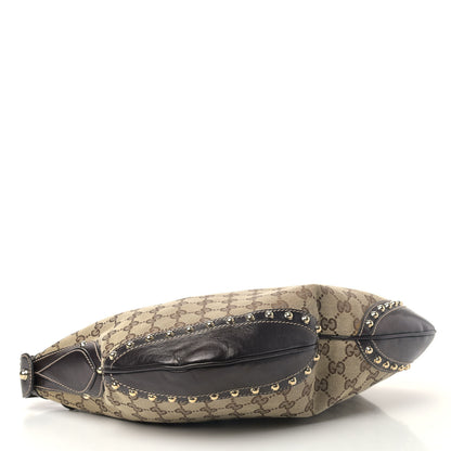 Gucci Monogram Web Studded Pelham Shoulder Bag Dark Brown 3 of 6