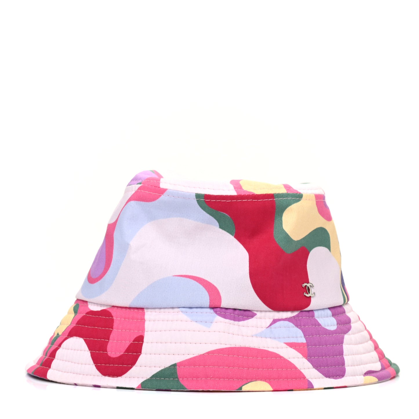 Cotton Camo Print Bucket Hat S Pink Green Yellow Purple