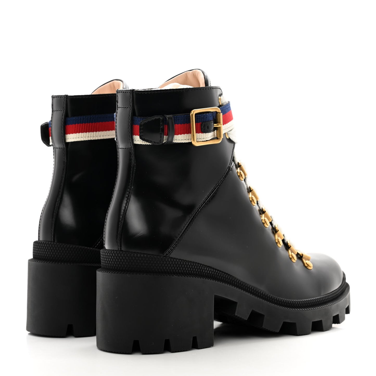 Calfskin Sylvie Web Womens Lace Up Combat Boots 37 Black