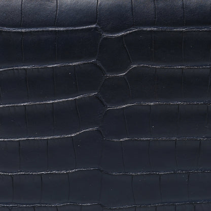 Hermes Matte Alligator Chevre Colorblock MC2 Magellan Passport Holder Black 8 of 11