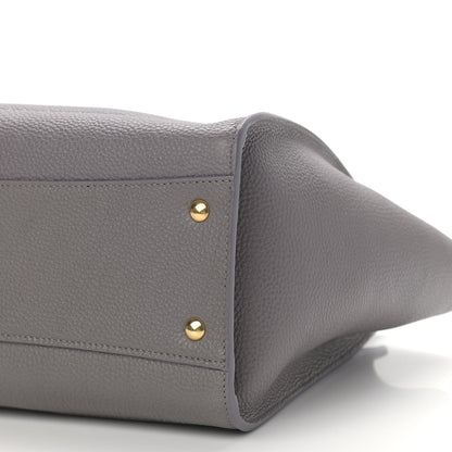 Salvatore Ferragamo Hammered Calfskin Double Handle Medium Amy Tote Grey 10 of 10