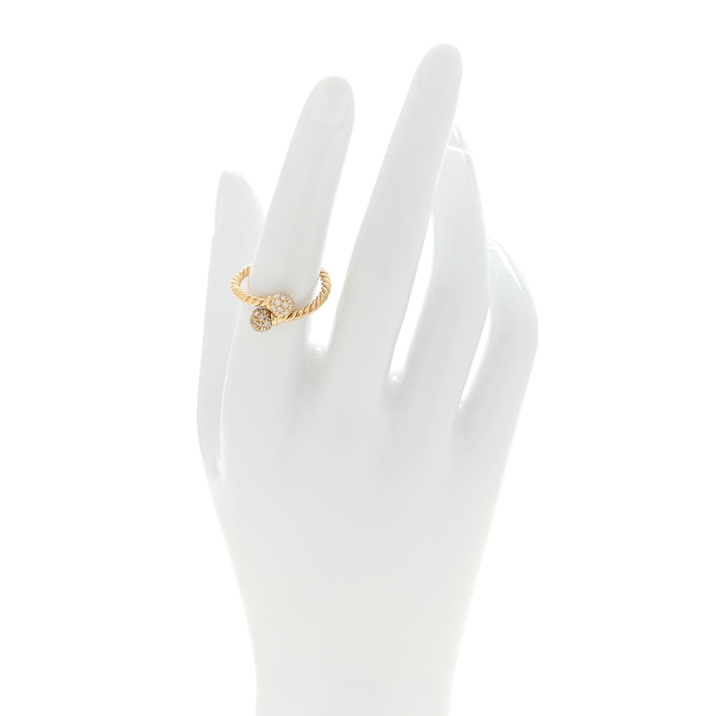 18K Yellow Gold Diamond Solari Bypass Ring 53 6.5