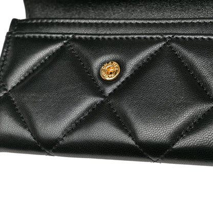 Chanel Lambskin Quilted Chanel 19 Flap Card Holder Black 9 of 10