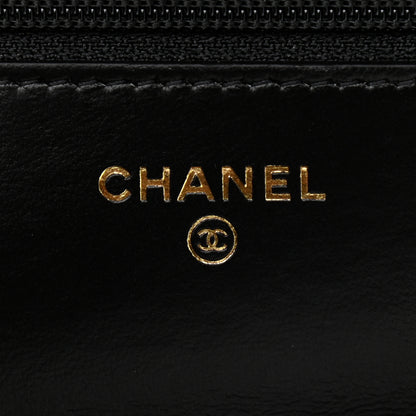 Chanel Lambskin Quilted Chain Around Wallet On Chain WOC Black 8 of 11