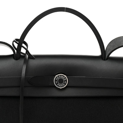 Hermes Military Toile Vache Hunter Herbag Zip PM 31 Black 9 of 11