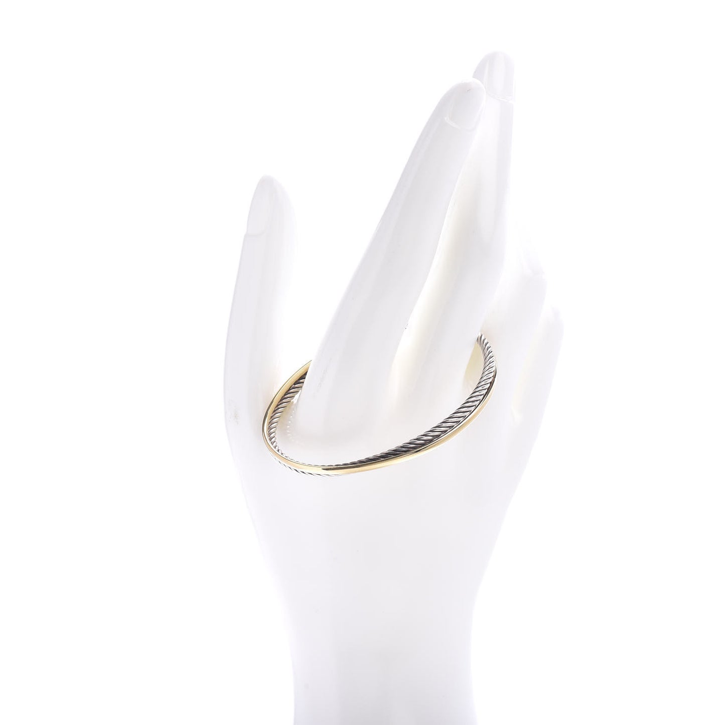 Sterling Silver 18K Yellow Gold 5mm Crossover Cuff Bracelet