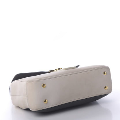 Burberry Trench Calfskin Medium DK88 Top Handle Bag Ivory Navy 4 of 10